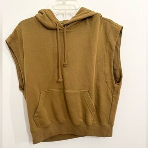 Uniqlo Women's Sweat Sleeveless Hoodie in the color brown